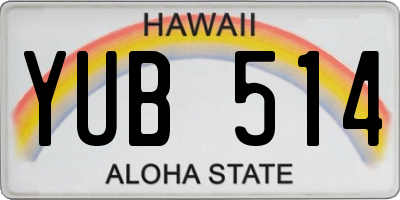 HI license plate YUB514