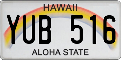 HI license plate YUB516