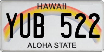 HI license plate YUB522
