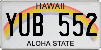 HI license plate YUB552