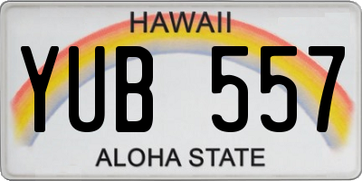 HI license plate YUB557