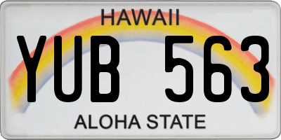 HI license plate YUB563