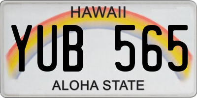 HI license plate YUB565