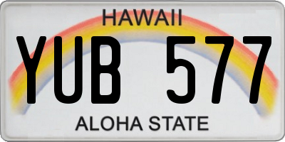 HI license plate YUB577