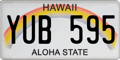 HI license plate YUB595