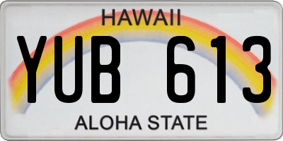 HI license plate YUB613
