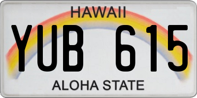 HI license plate YUB615