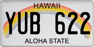 HI license plate YUB622
