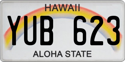 HI license plate YUB623