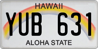 HI license plate YUB631