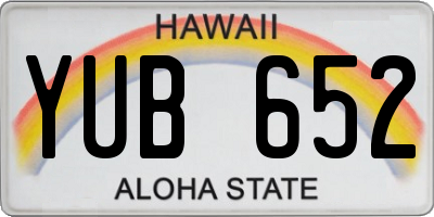 HI license plate YUB652