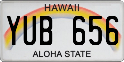 HI license plate YUB656