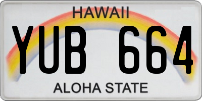 HI license plate YUB664