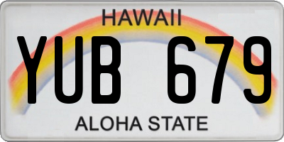 HI license plate YUB679