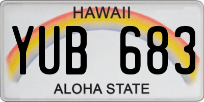 HI license plate YUB683