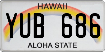 HI license plate YUB686