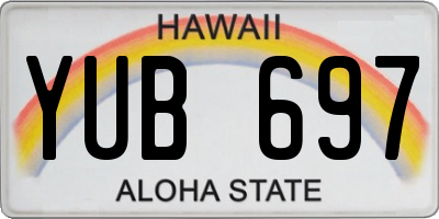 HI license plate YUB697