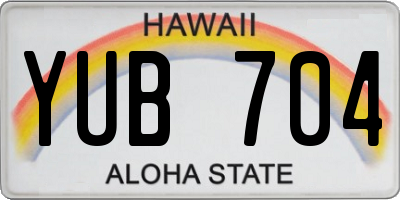 HI license plate YUB704