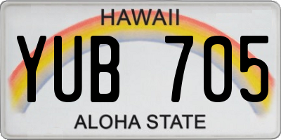 HI license plate YUB705