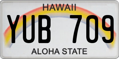 HI license plate YUB709
