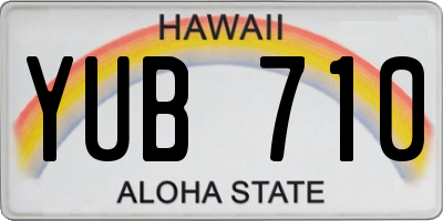 HI license plate YUB710