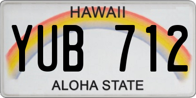 HI license plate YUB712