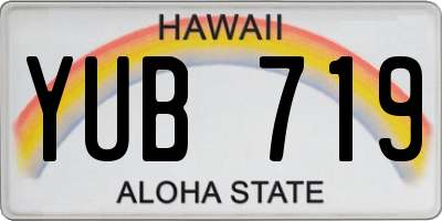 HI license plate YUB719