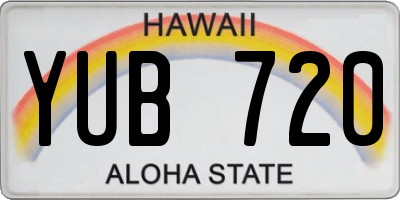 HI license plate YUB720