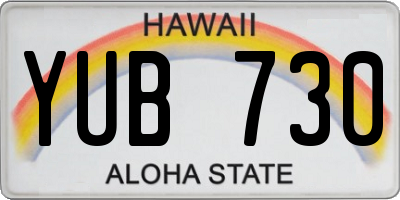HI license plate YUB730
