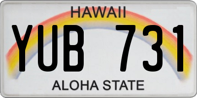 HI license plate YUB731