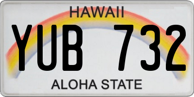 HI license plate YUB732