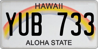 HI license plate YUB733