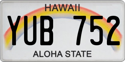 HI license plate YUB752