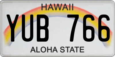 HI license plate YUB766
