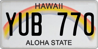 HI license plate YUB770