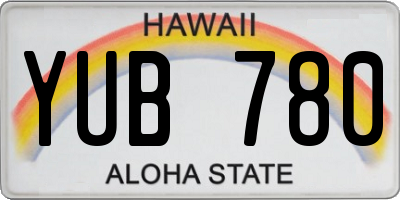 HI license plate YUB780