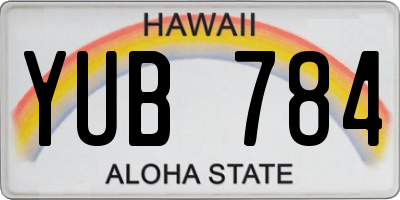 HI license plate YUB784