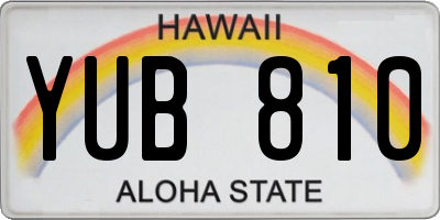 HI license plate YUB810