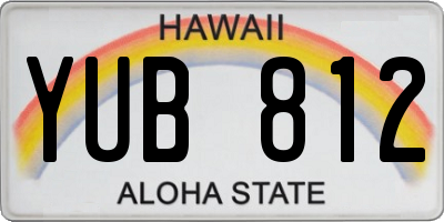 HI license plate YUB812