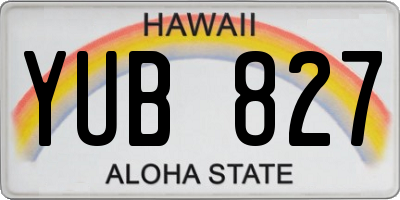 HI license plate YUB827