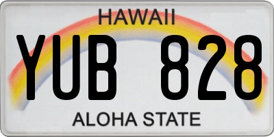 HI license plate YUB828
