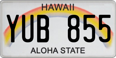 HI license plate YUB855