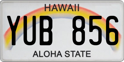 HI license plate YUB856