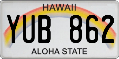 HI license plate YUB862