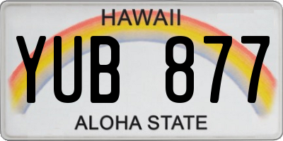 HI license plate YUB877