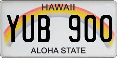 HI license plate YUB900