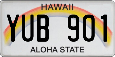HI license plate YUB901