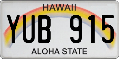 HI license plate YUB915