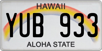 HI license plate YUB933