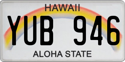 HI license plate YUB946